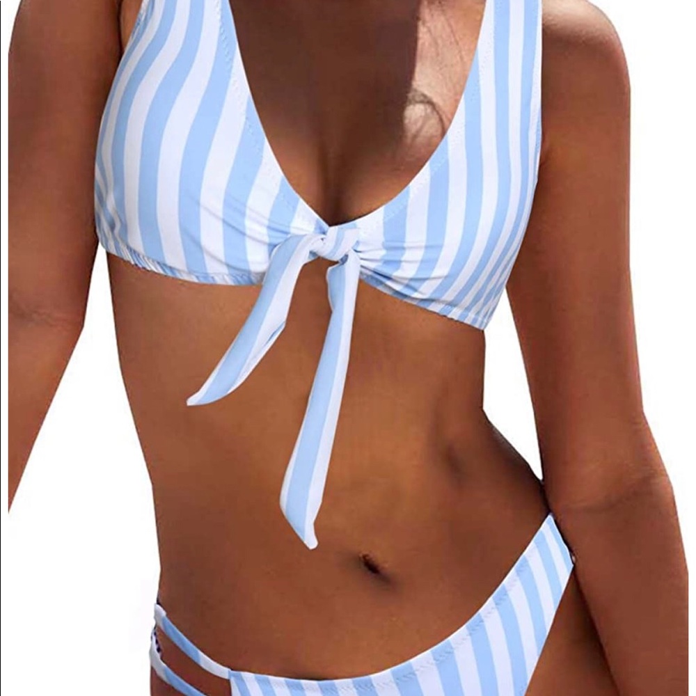 striped bikini